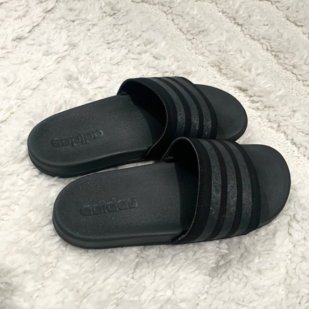 adidas Adilette Cloudfoam Comfort Slides Sandals Black/Grey Size 6 - Picture 7 of 10